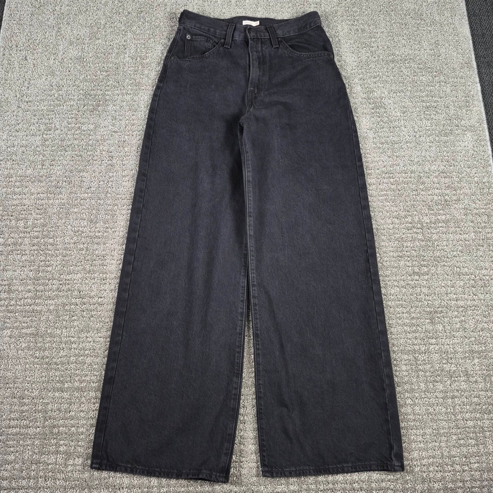 Levis Cinch Baggy Jeans Womens 27x31 Black High rise Wide Leg 90s Y2k Style